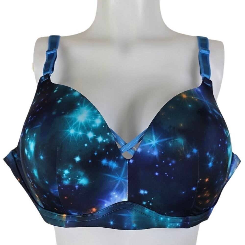 Torrid Blue Novelty Space No Wire Lightly Padded Women's Bra 42D